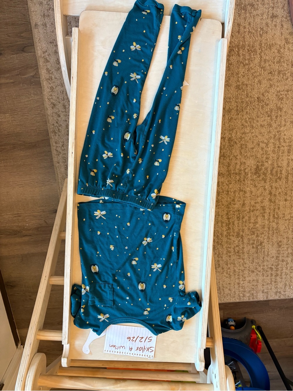 Kyte BABY Teal Floral One-Piece Pajamas